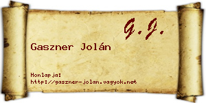 Gaszner Jolán névjegykártya